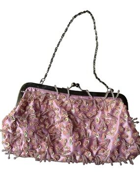 Vintage y2k early 2000s Pink Beaded Evening Bag